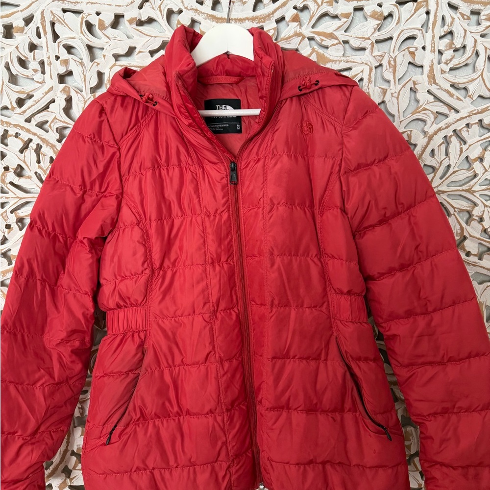 The North Face Women’s Burnt Orange Hooded Quilted Ski Jacket